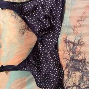 Catherines 54B wireless navy polka dot bra